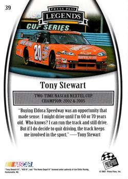 2007 Press Pass Legends #39 Tony Stewart Back