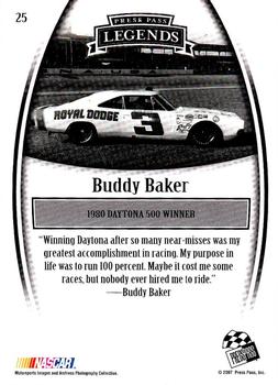2007 Press Pass Legends #25 Buddy Baker Back