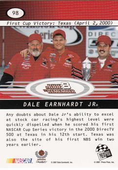 2008 Press Pass #98 Dale Earnhardt Jr. / First Cup Win Back