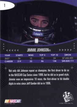 2008 Press Pass Eclipse #1 Jimmie Johnson Back