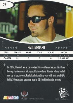 2008 Press Pass Eclipse #23 Paul Menard Back