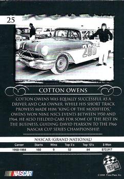 2008 Press Pass Legends #25 Cotton Owens Back