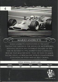2008 Press Pass Legends #4 Mario Andretti Back