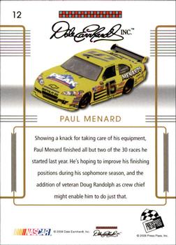 2008 Press Pass Premium #12 Paul Menard Back