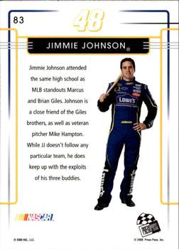 2008 Press Pass Premium #83 Jimmie Johnson Back