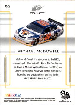 2008 Press Pass Premium #90 Michael McDowell Back