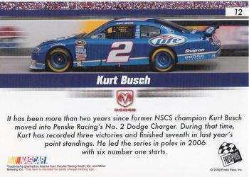 2008 Press Pass Speedway #12 Kurt Busch Back