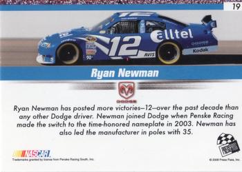 2008 Press Pass Speedway #19 Ryan Newman Back