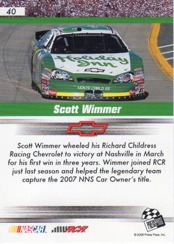 2008 Press Pass Speedway #40 Scott Wimmer Back