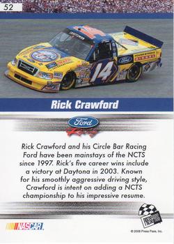2008 Press Pass Speedway #52 Rick Crawford Back