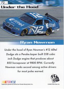 2008 Press Pass Speedway #72 Ryan Newman Back