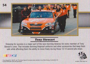 2008 Press Pass VIP #54 Tony Stewart's Car Back