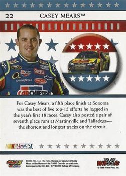 2008 Wheels American Thunder #22 Casey Mears Back