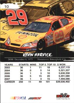 2008 Wheels High Gear #10 Kevin Harvick Back