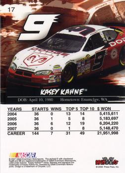 2008 Wheels High Gear #17 Kasey Kahne Back