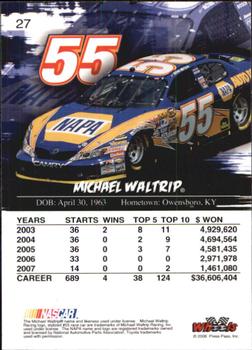 2008 Wheels High Gear #27 Michael Waltrip Back