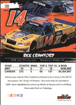 2008 Wheels High Gear #38 Rick Crawford Back
