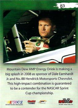 2008 Wheels High Gear #83 Dale Earnhardt Jr. Back