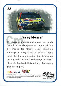 2009 Wheels Element #22 Casey Mears Back