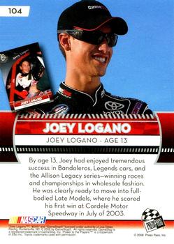 2009 Press Pass #104 Joey Logano Back