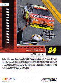 2009 Press Pass #215 Jeff Gordon Back
