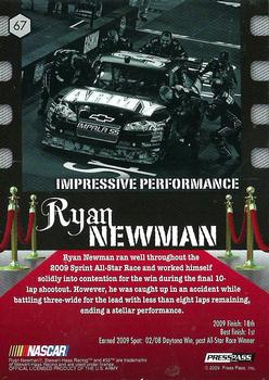 2009 Press Pass VIP #67 Ryan Newman Back