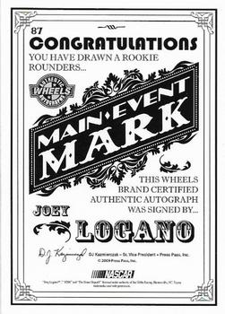 2009 Wheels Main Event #87 Joey Logano Back
