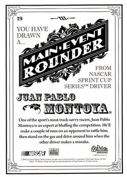 2009 Wheels Main Event #19 Juan Pablo Montoya Back