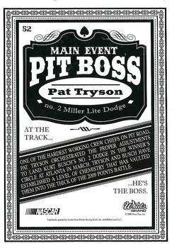 2009 Wheels Main Event #52 Pat Tryson Back