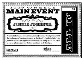 2009 Wheels Main Event #57 Jimmie Johnson Back