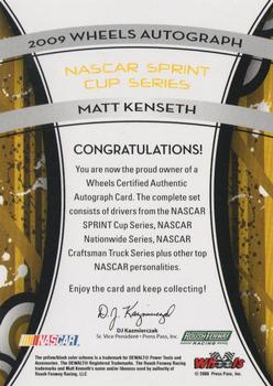 2009 Wheels Element - Wheels Autographs #NNO Matt Kenseth Back
