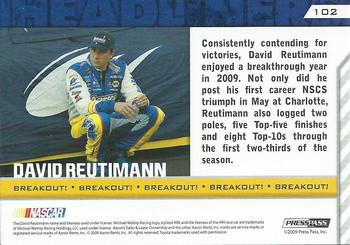 2010 Press Pass #102 David Reutimann Back