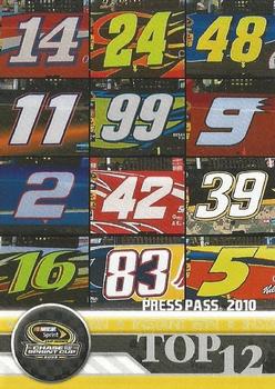 2010 Press Pass #NNO 2010 Top 12 Instant Win Card Front