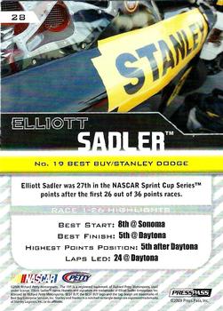 2010 Press Pass #28 Elliott Sadler Back