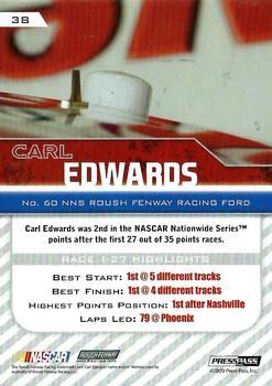 2010 Press Pass #38 Carl Edwards Back
