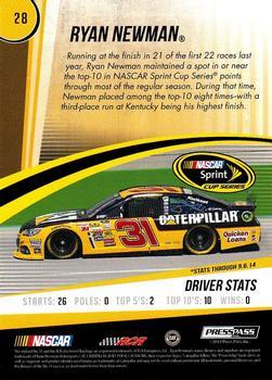 2015 Press Pass Cup Chase #28 Ryan Newman Back