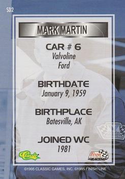 1995 Finish Line - Standout Drivers #SD2 Mark Martin Back