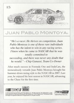 2010 Press Pass Eclipse #15 Juan Pablo Montoya Back