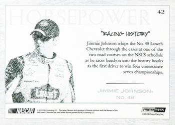 2010 Press Pass Eclipse #42 Jimmie Johnson's Car Back