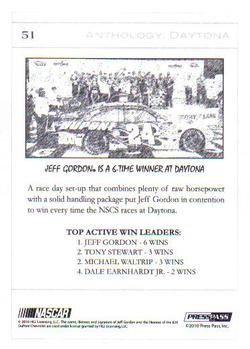 2010 Press Pass Eclipse #51 Jeff Gordon Daytona Back