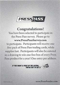 2010 Press Pass Eclipse #NNO Press Pass Survey Back