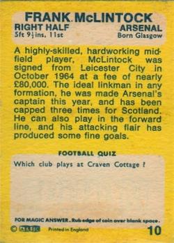 1968-69 A&BC Chewing Gum #10 Frank McLintock Back