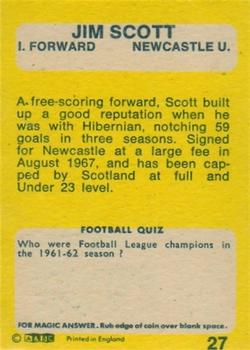 1968-69 A&BC Chewing Gum #27 Jim Scott Back