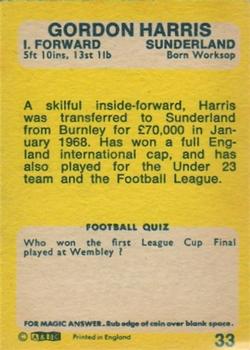 1968-69 A&BC Chewing Gum #33 Gordon Harris Back