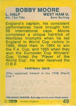 1968-69 A&BC Chewing Gum #49 Bobby Moore Back
