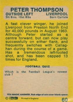 1968-69 A&BC Chewing Gum #60 Peter Thompson Back
