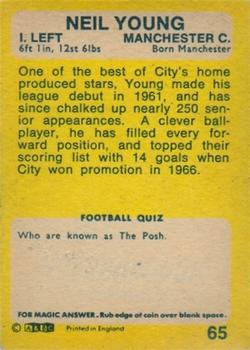 1968-69 A&BC Chewing Gum #65 Neil Young Back