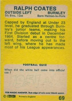 1968-69 A&BC Chewing Gum #69 Ralph Coates Back