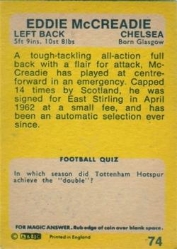 1968-69 A&BC Chewing Gum #74 Eddie McCreadie Back