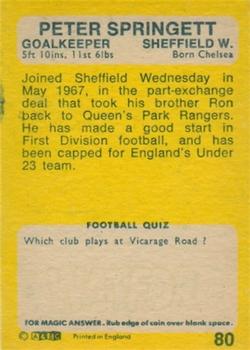1968-69 A&BC Chewing Gum #80 Peter Springett Back